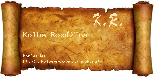 Kolbe Roxána névjegykártya